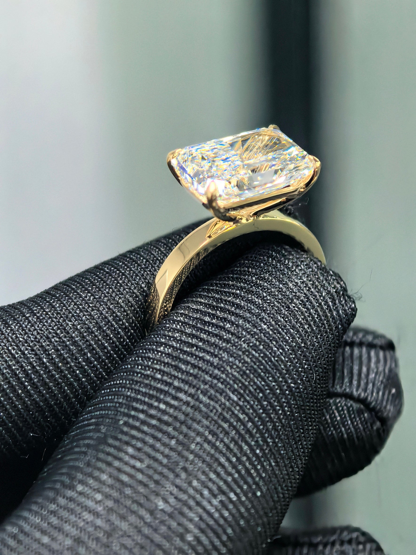 5ct East to West Radiant Cut Engagement Ring